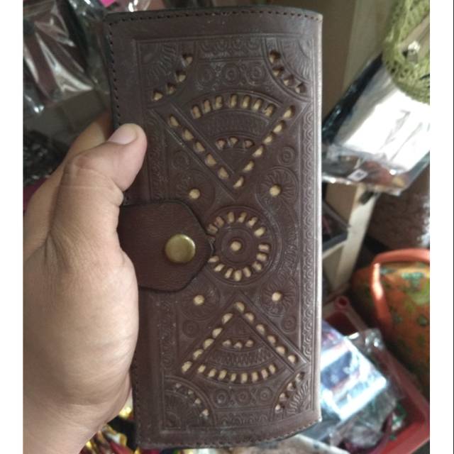 TERMURAH! DOMPET KULIT ASLI WARNA COKLAT TUA DAN HITAM - SOUVENIR UNIK KHAS JOGJA BEST SELLER READY