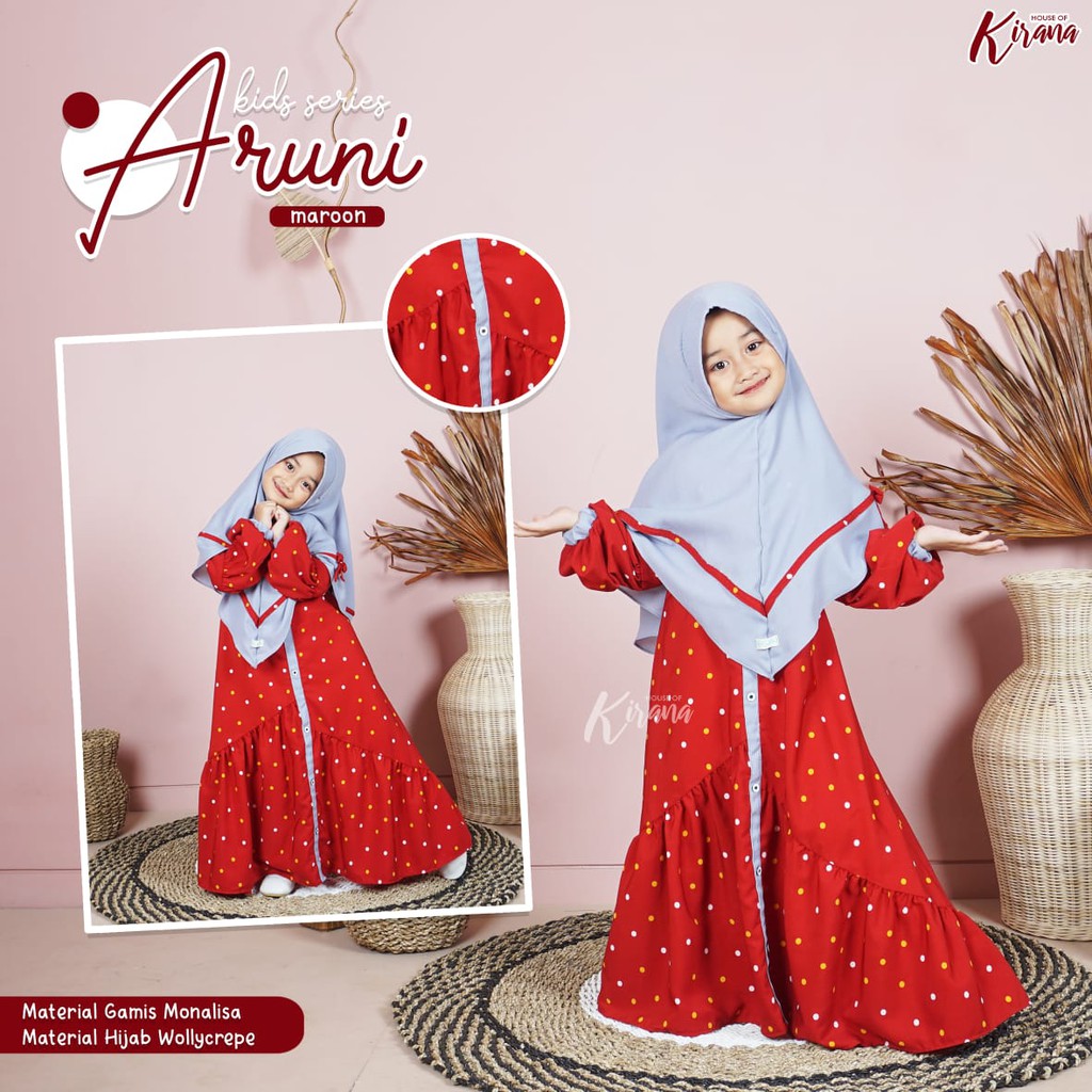 Gamis Set Jilbab Anak BAYI BALITA MUSLIM terbaru lebaran 2-3th ARUNI ARUNA SERIES Ori by HOK House O