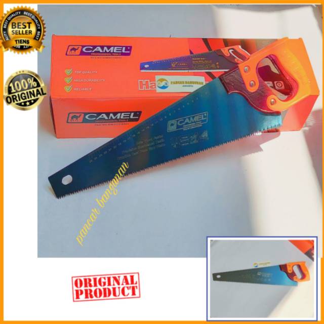 Gergaji kayu gagang karet 18inch CAMEL-GERGAJI TUKANG-GERGAJI POTONG