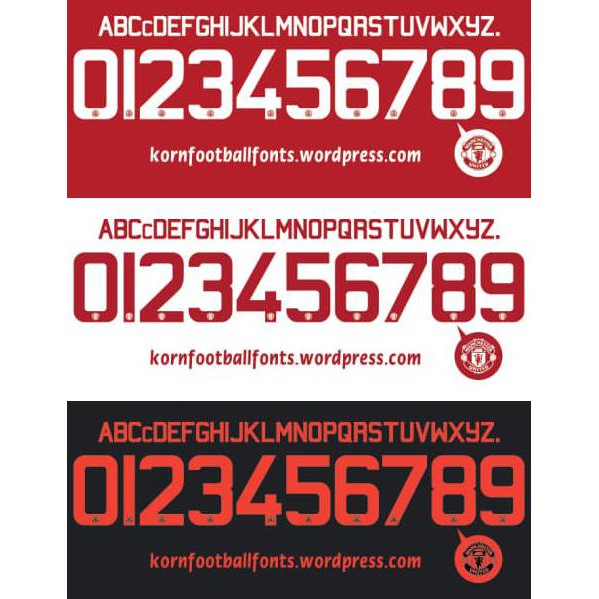 Terbaru Custom Font Nameset Manchester United 2015-16