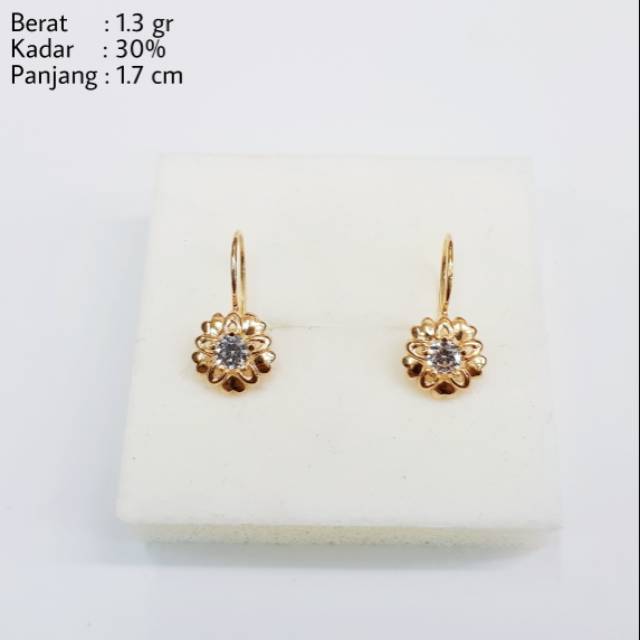 Anting Emas Kawatan Bunga Kadar 30% (6K) - L14