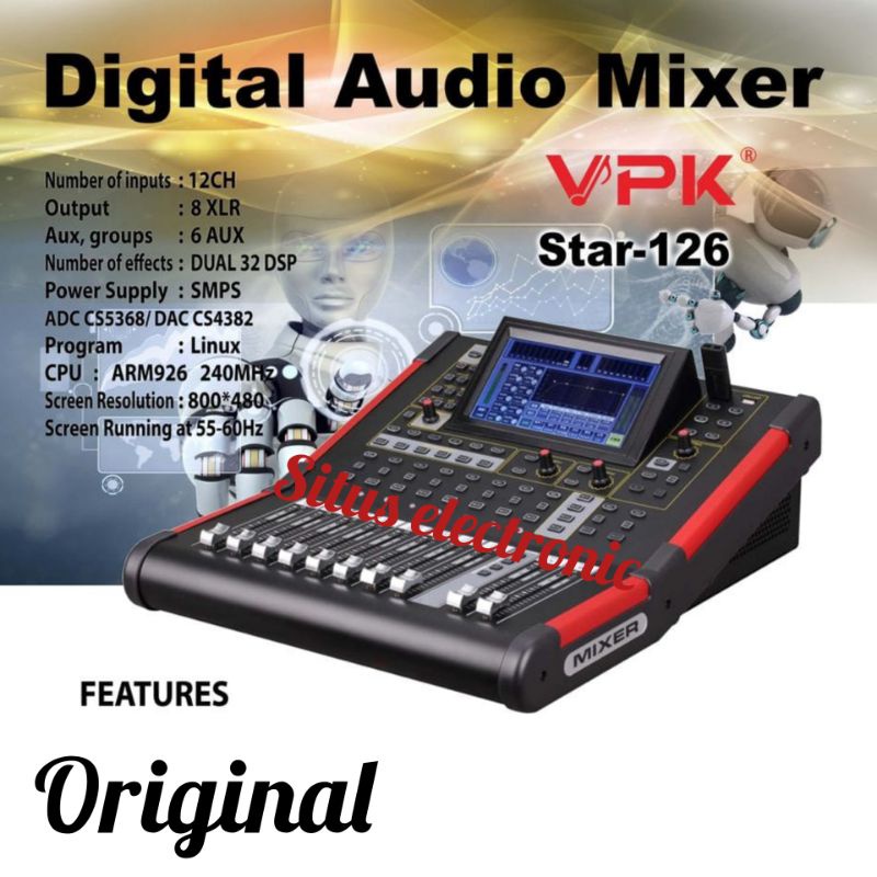 Mixer digital vpk star 126 original garansi resmi 12 channel