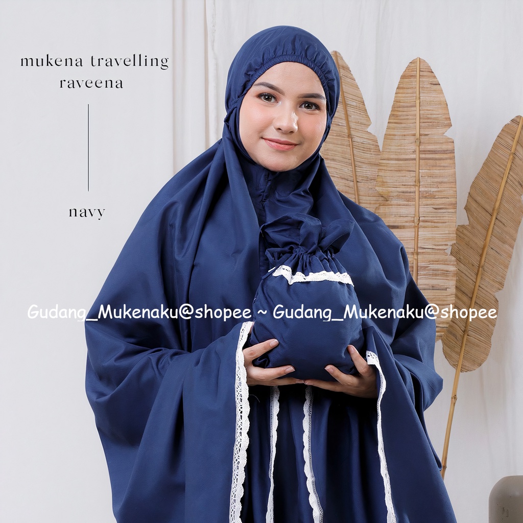 Gudang_Mukenaku Mukena Dewasa Raveena Mukena Travel Bahan Katun Free Tas Bisa Bayar Ditempat Tujuan COD