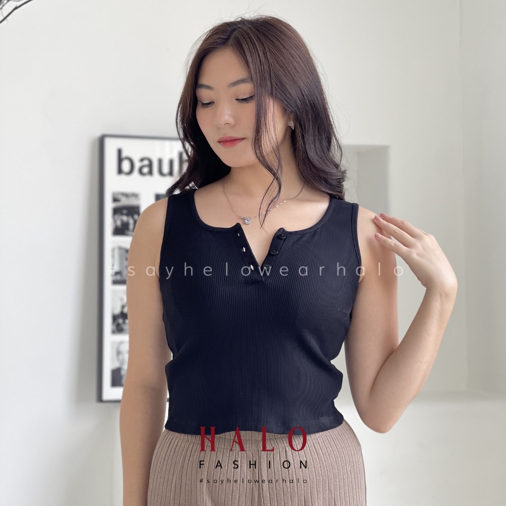 [HaloFashion] Rachel Sexy Crop Top Tank Top Basic Top Korean Fashion