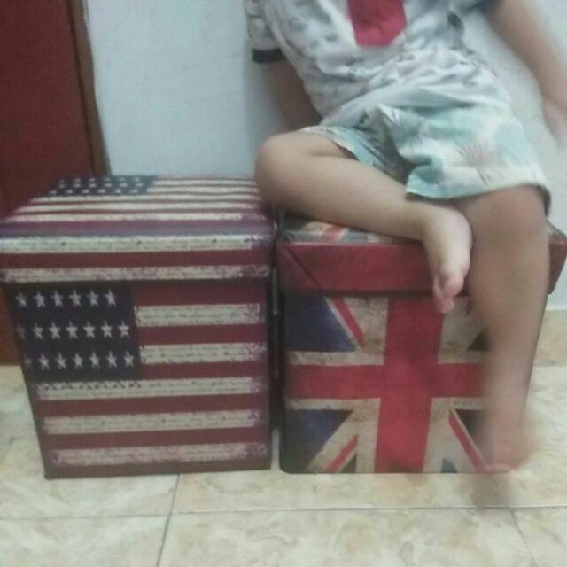 Tempat Mainan / Majalah /kursi Organizer Storage Box / Storage Stool /