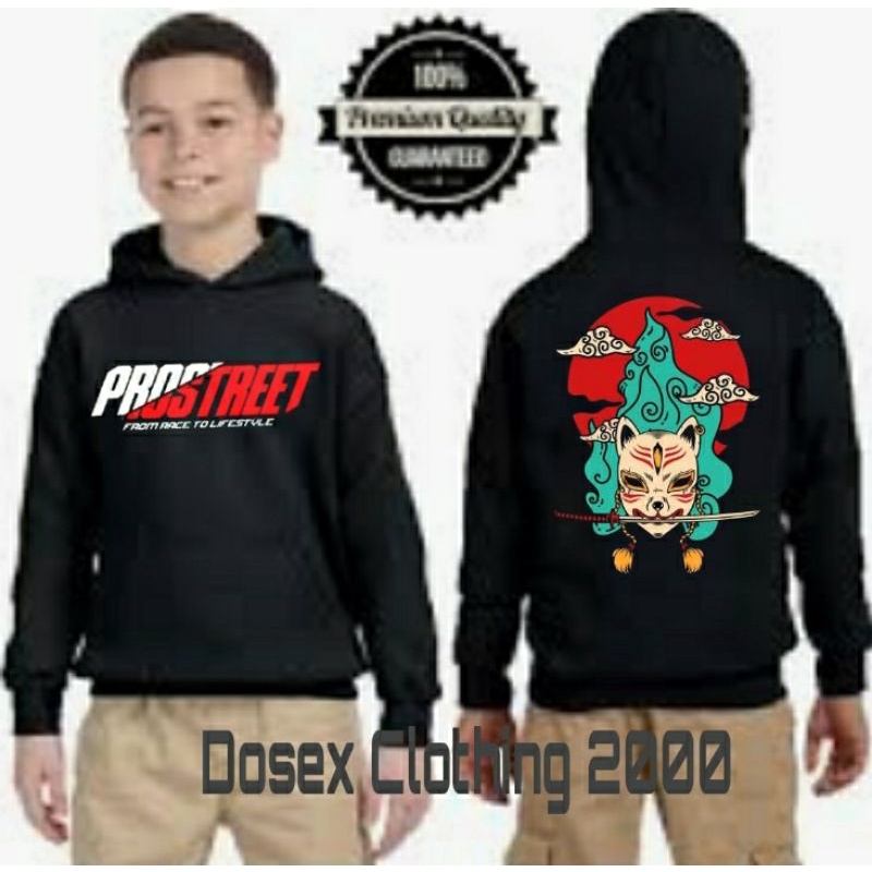 Hoodie Prostreet Kitsune Anak Laki laki Usia 3_10Tahun