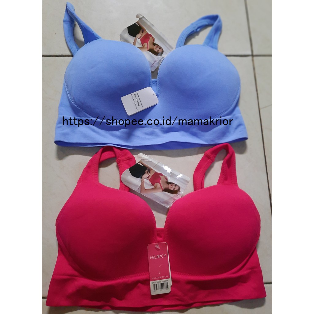 Bra 175rb Felancy SportBra size 34 Busa Tebal bawah tanpa Kawat warna Biru Muda Pink Fanta UNDERWEAR