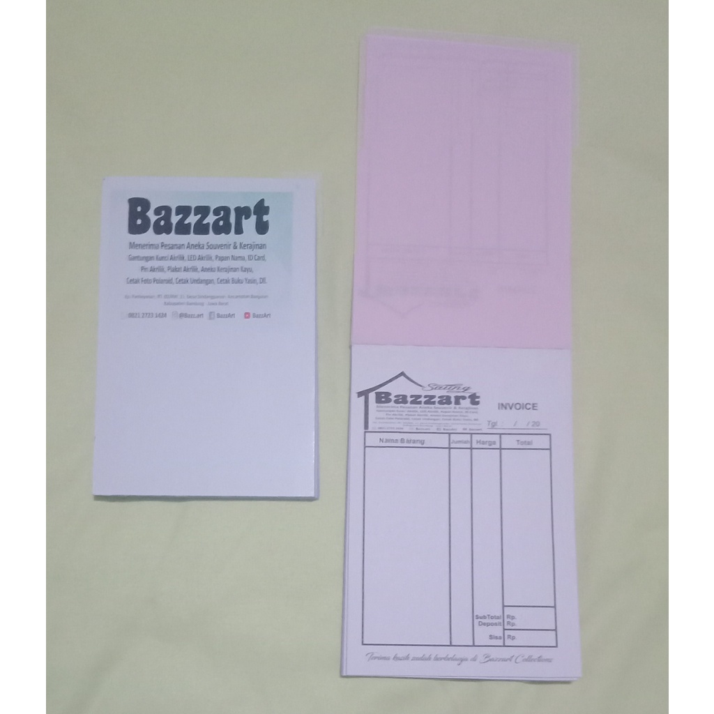 

CETAK INVOICE / NOTA BAZZART / NOTA DAGANG OLSHOP / NOTA PERUSAHAAN / NOTA WARUNG I KWITANSI I NOTA 2 PLY