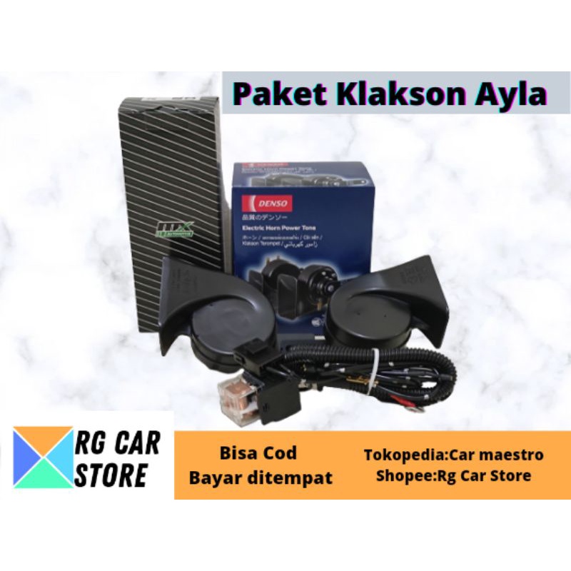 PAKET KLAKSON AYLA DENSO KEONG  ORIGINAL DAN RELAY KLAKSON MX