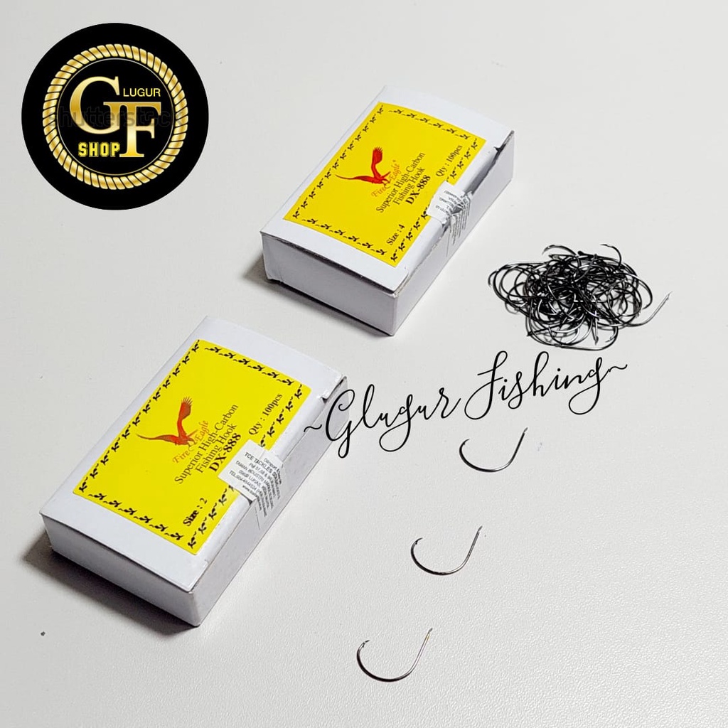 MATA KAIL UDANG FIRE EAGLE FISHING HOOK DX - 888 SIZE : 2 & 4 TANPA LOBANG / PAKE RUIT
