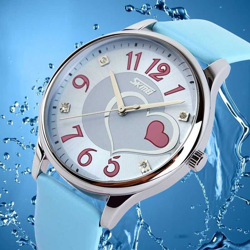 Jam Tangan Wanita Gambar Hati Simpel Analog Quartz Terbaru Murah Anti Air ORIGINAL Keren SK 085CL