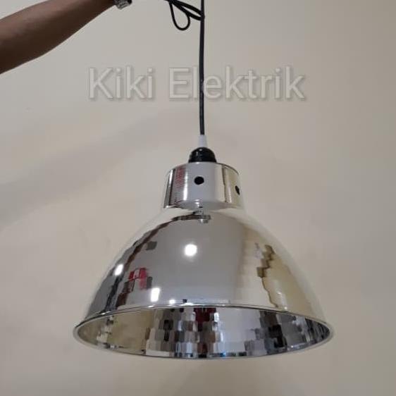 Kap Lampu Gantung Industri Kilap Diameter 30 Cm + Fitting E27 Komplit