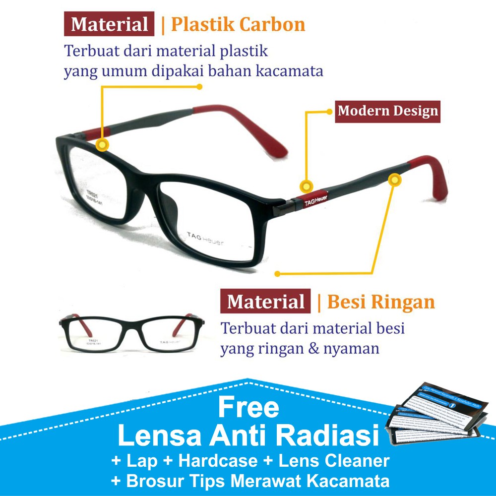 Frame Kacamata Korea Baca Minus Lensa Anti radiasi Tag 