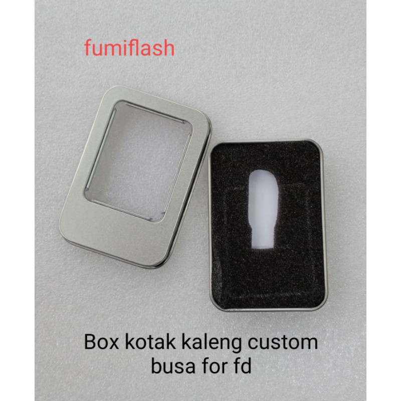 Box kotak kaleng besi busa custom buat flashdisk s d c b