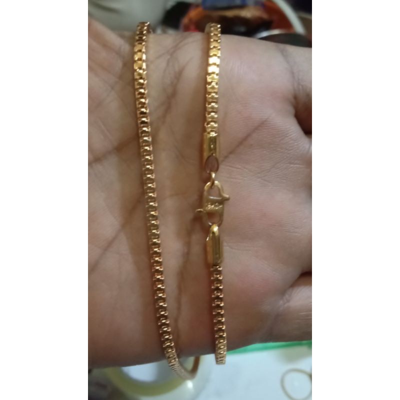 AL030 kalung wanita xuping lapis emas Milano UK 60 cm