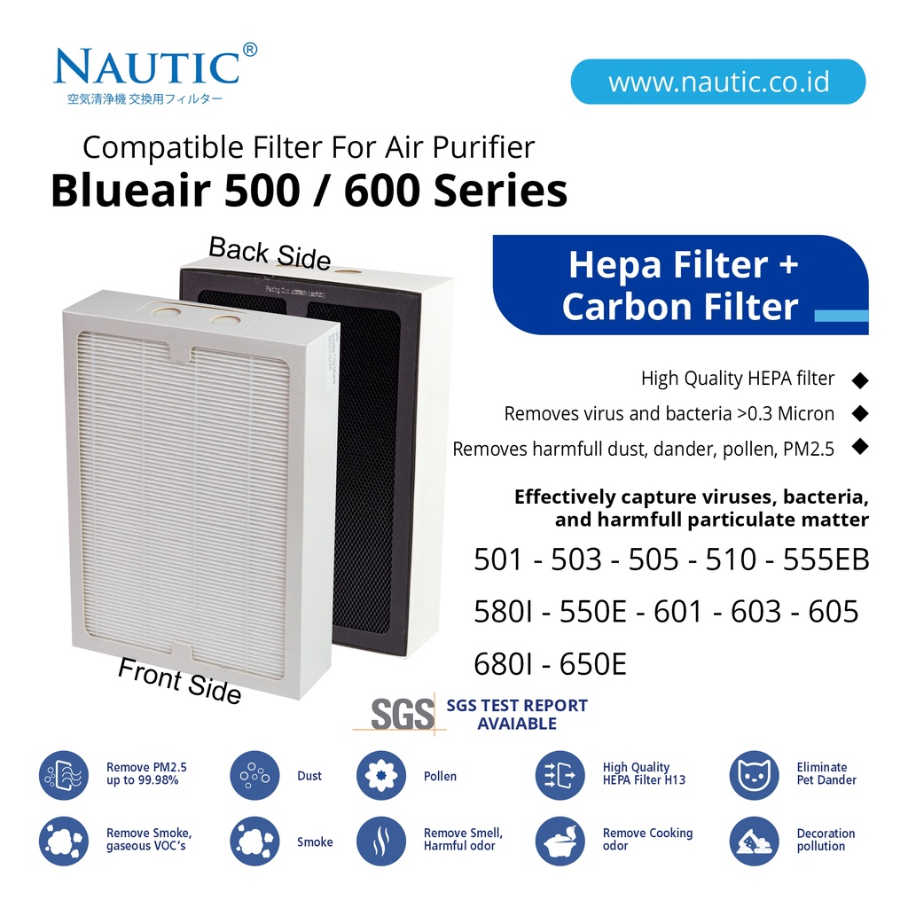 NAUTIC - Hepa Filter Blu*air 500 / 600 / 503 / 505 / 603 / 601 / 501 / 650