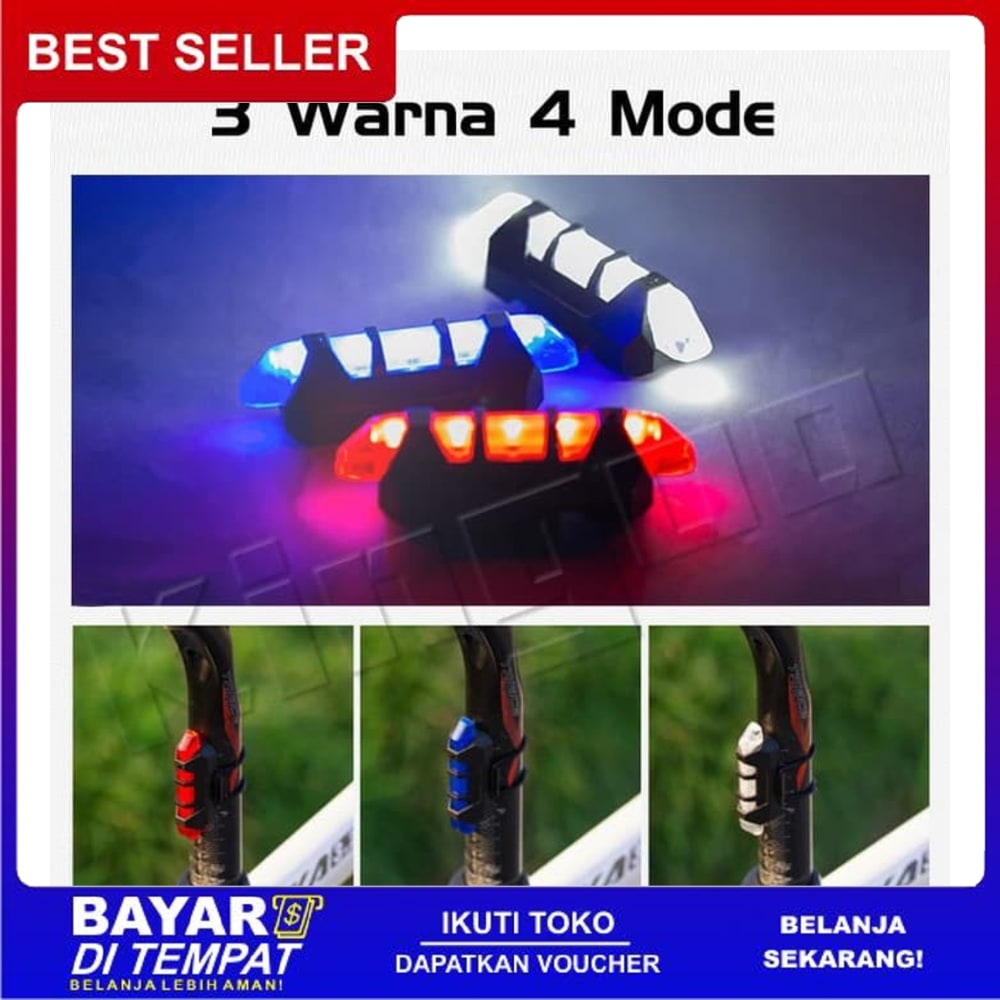 Lampu Belakang Sepeda LED Tail Light Rechargeable Micro USB FF