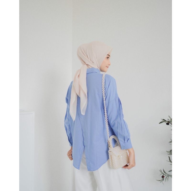 KEMEJA WANITA LINEN OVERSIZE NELKA SHIRT LINEN POLOS