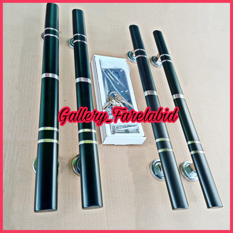 Handle Pintu Rumah Stainless Oval 60 Cm Set Kunci Gagang Pintu Rumah Modern Set Body Pelor Pegangan Pintu Kupu Tarung 45 Cm Tarikan Pintu Rumah Minimalis