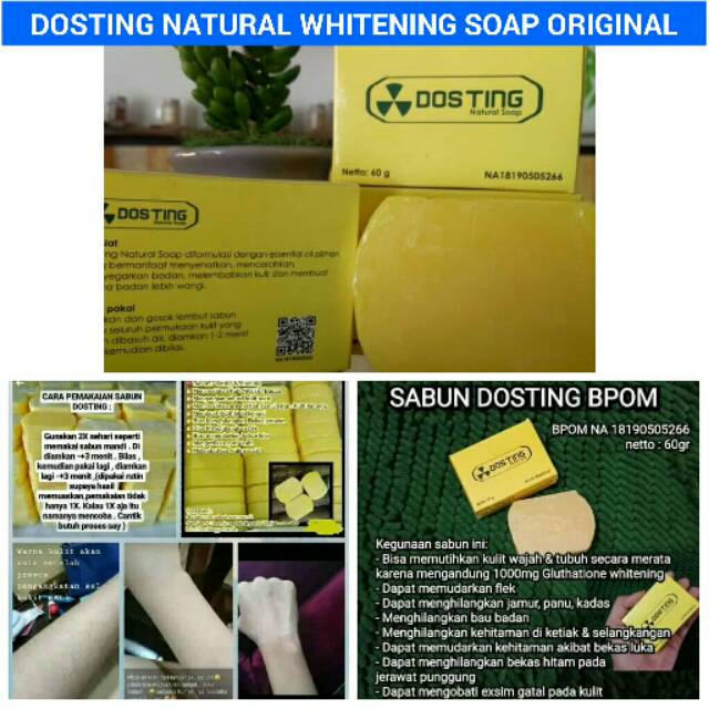 SABUN DOSTING PEMUTIH KULIT ORIGINAL BPOM - DOSTING NATURAL WHITENING SOAP