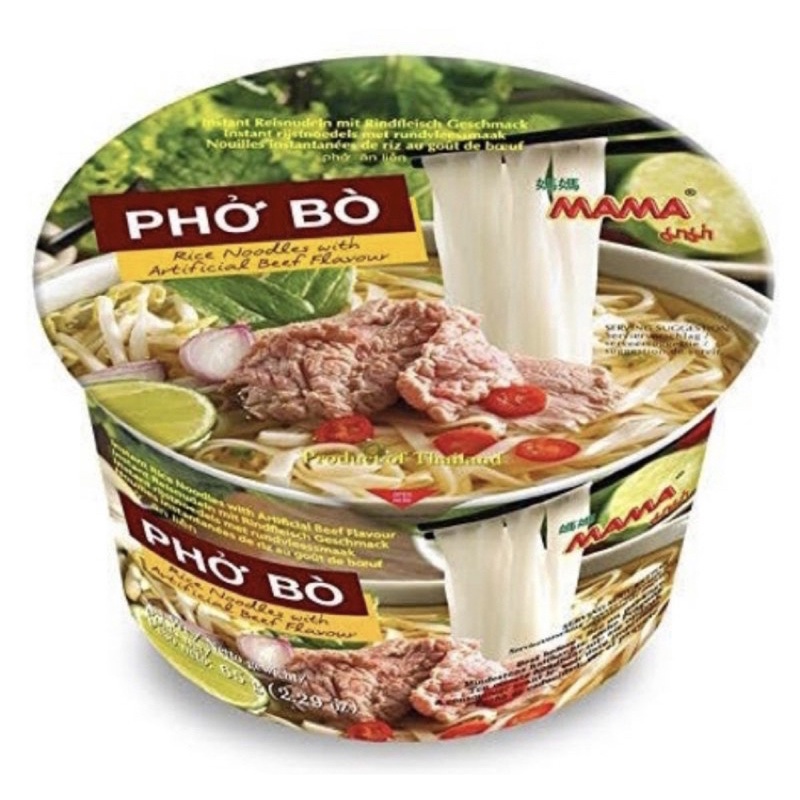 

MAMA PHO BO Rice Noodle Beef Flavour 65gr Mie Thailand Po Bo Rasa Sapi / Mama / Pho Bo / Pho Ga / Vietnam / Cup Noodle