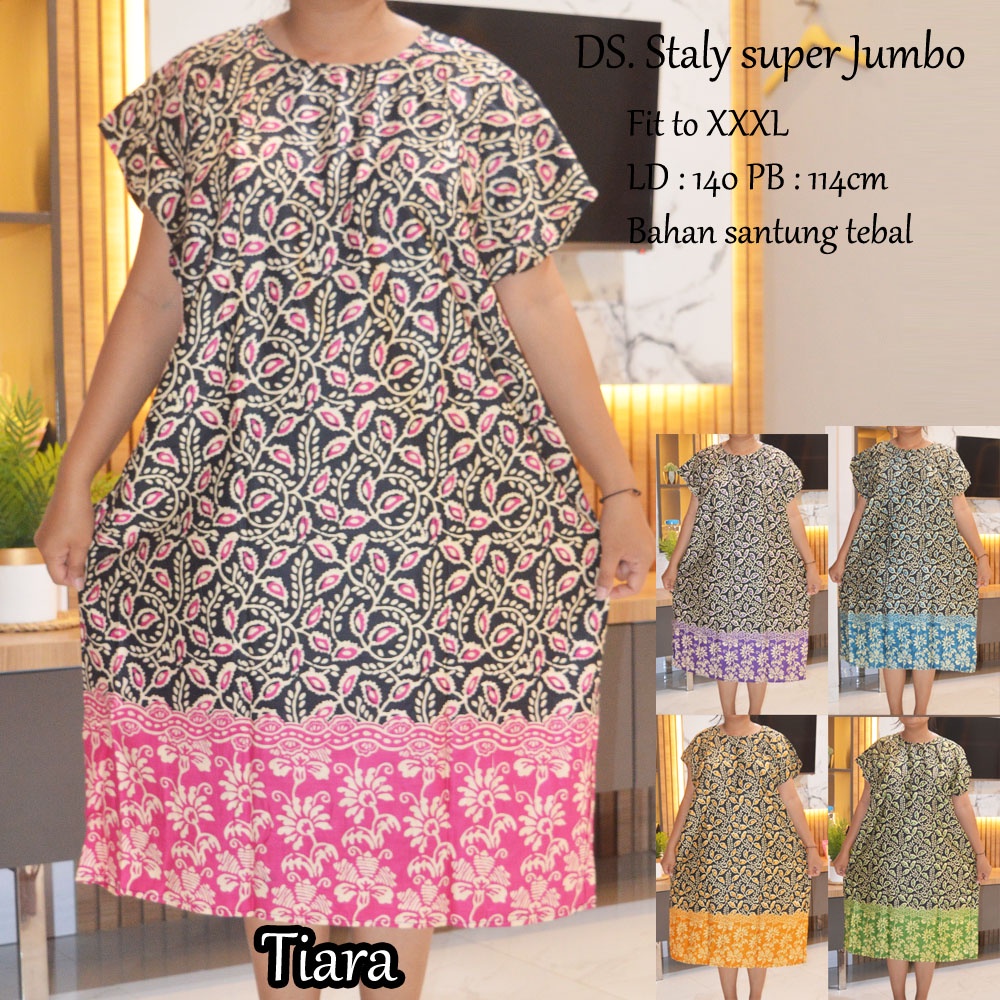 Daster super Jumbo staly LD 140 | 1kg muat 5pcs  | daster murah-Tiara