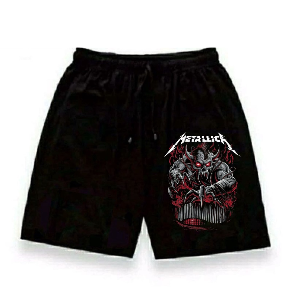 Clothing May - Celana pendek Metalica Boxer Pria Pendek Celana Tali Kolor Bokser Kekinian Cowok Laki-Laki Bahan Babyterry Baby Terry Premium Original Murah