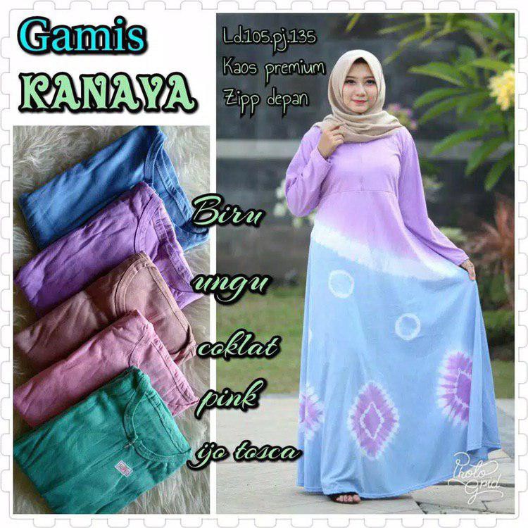 Gamis Kaos Kanaya Busui Baju Muslimah Lengan Panjang Fashion Batik Wanita Mall Grosir Tanah Abang