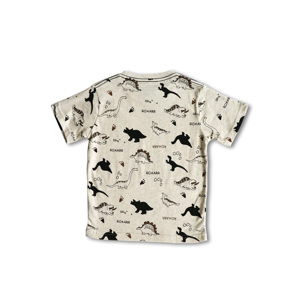  Osella  Tshirt Anak  Lengan Pendek Print Dino White Shopee 