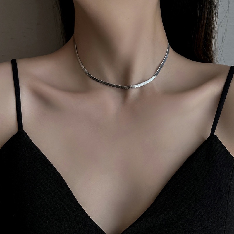 AZ195 [COD✔] High Class Quality Kalung Titanium Pipih Pria Dan Wanita Awet Bisa Dibawa Mandi Tidak Luntur Dan Anti Karat Selamanya