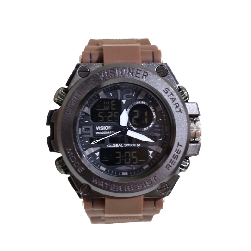 Jam tangan pria VISIONER digital anti air TALI RUBBER KARET SPORTY free box exclusive garansi 1 th