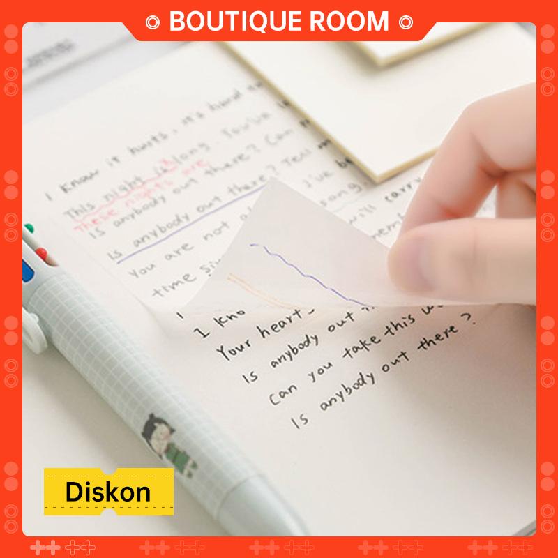 50pcs sticky notes transparan anti air sticker note stiker buku catatan tempel transparent untuk kantor sekolah alat tulis