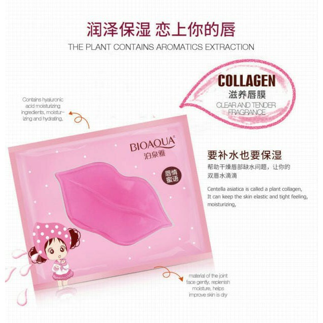 LIPS BIO -Aqua / Bioaqua Collagen Nourish Lip Mask / Masker Bibir Pink terlaris