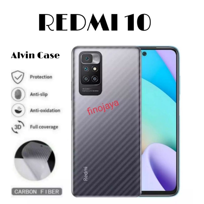 Skin Graskin Carbon Xiaomi Redmi 10 Anti jamur belakang transparan