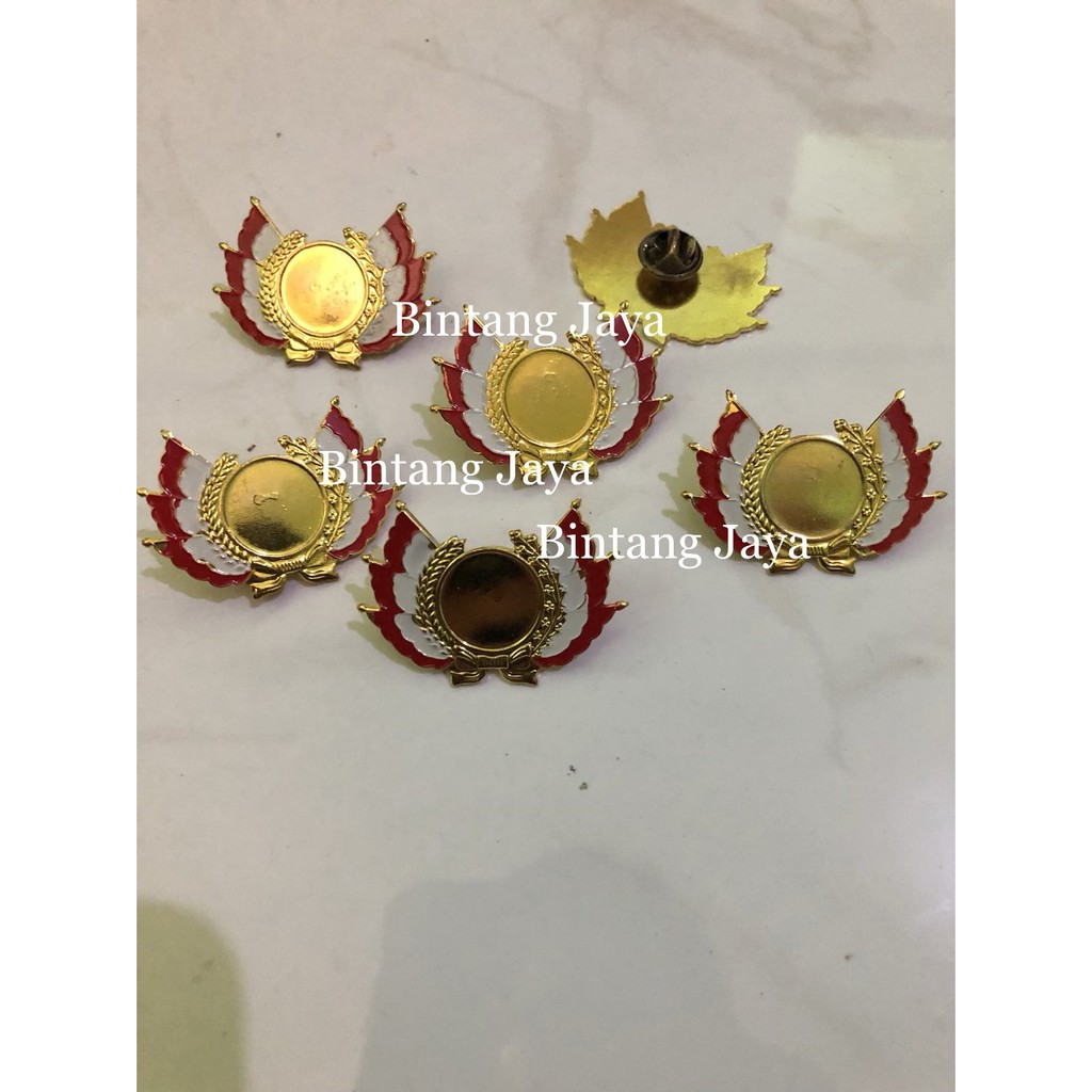 Pin bross wing sayap bendera indonesia kosongan polosan peniti atau paku kuningan 4cm Murah