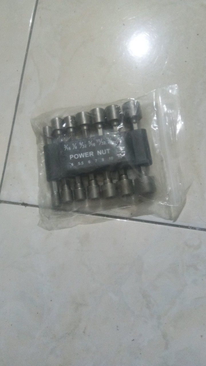 Qianxiyang 1 Set/14 Pcs Mata Bor Power Nut Driver Sae Metrik Soket Kunci Pas Sekrup Hex Shank