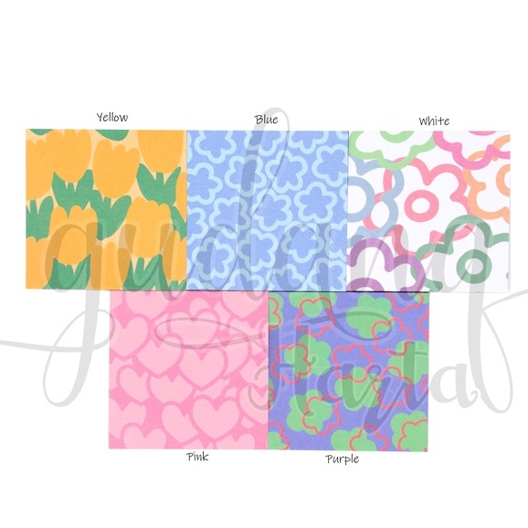 Sticky Notes Flower Pattern Notes Basic Color DIY Scrapbook GH 301275