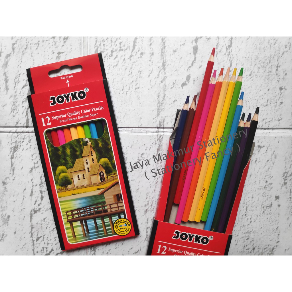 Pensil Warna Joyko 12 WARNA jumbo Lead Isi Tebal CP-113