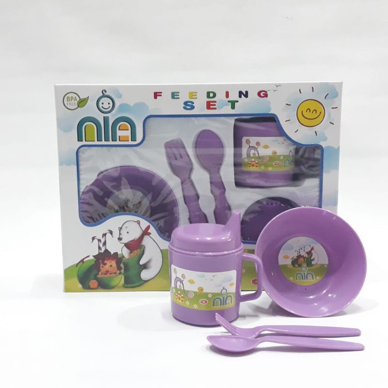 PROMO!!! FEEDING SET NIA KECIL/TEMPAT MAKAN BAYI MURAH/TEMPAT MAKAN NIA KECIL