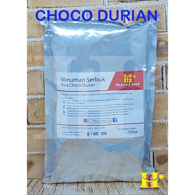 

(500 Gram) Choco Durian Premix Milkshake / Bubble Powder Drink