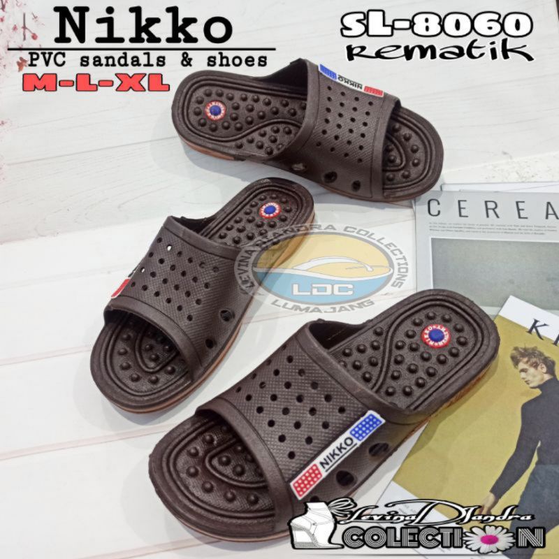 SANDAL REMATIK/SANDAL KESEHATAN/SANDAL REMATIK SELOP KARET NIKKO PRIA