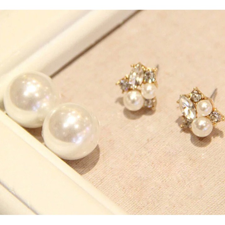 New Korean style alloy pearl earrings fashion piercing earrings ladies earrings rhinestone earrings jewelry wholesale