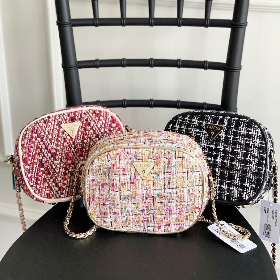 LIMITED STOCK GUESS CESSILY TWEED CAMERA BAG 01108