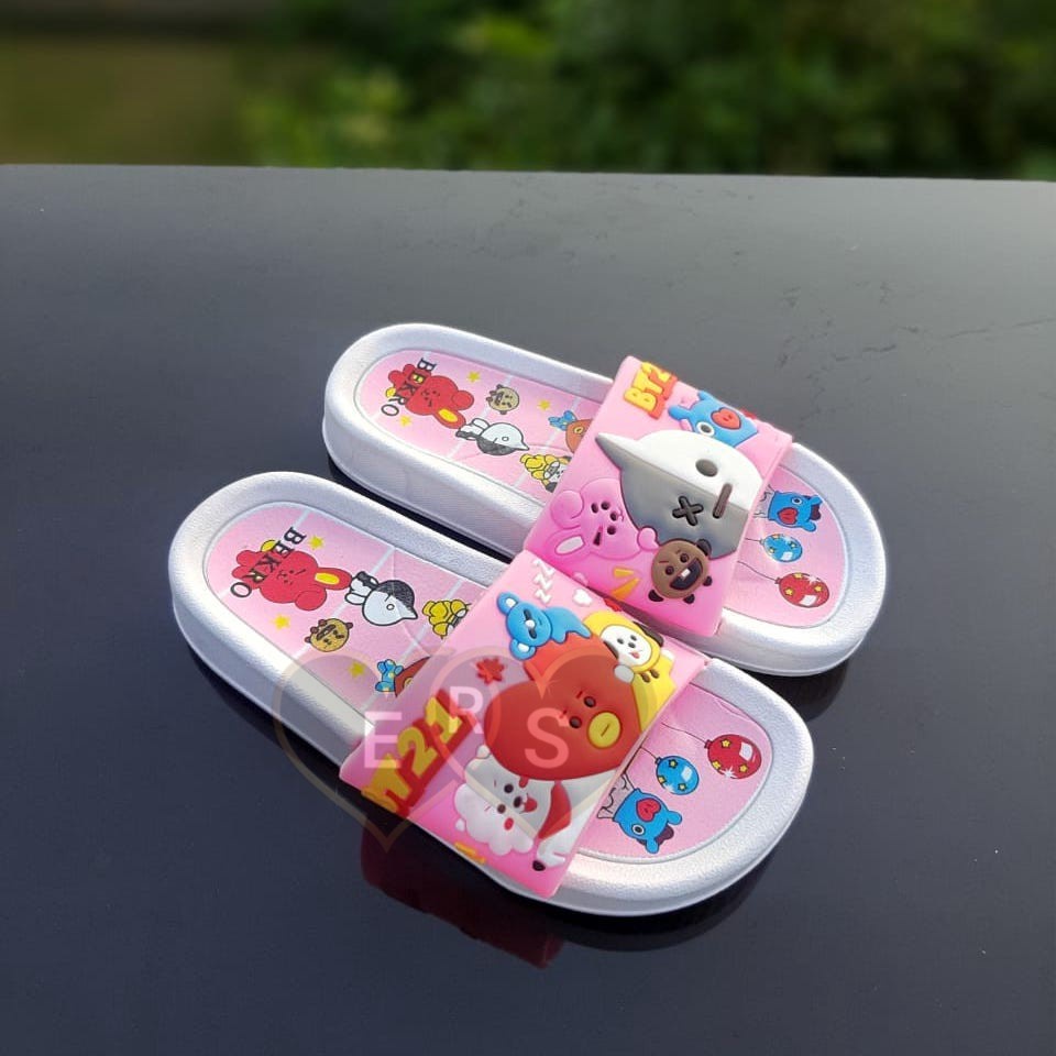 TOKOERS B08 Sandal Anak Import Perempuan Umur 2 3 4 5 6 7 8 tahun - Bekro Karakter BT21