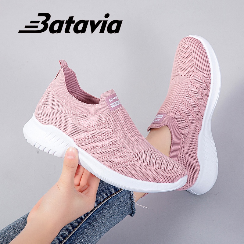 Batavia sepatu wanita murah rajut-A157 PINK