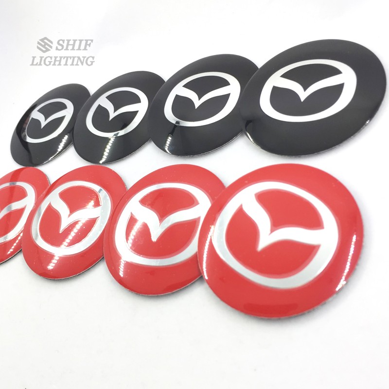 4 X 56mm MAZDA Logo Wheel Hub Center Caps Covers Emblem Badge Sticker Decal