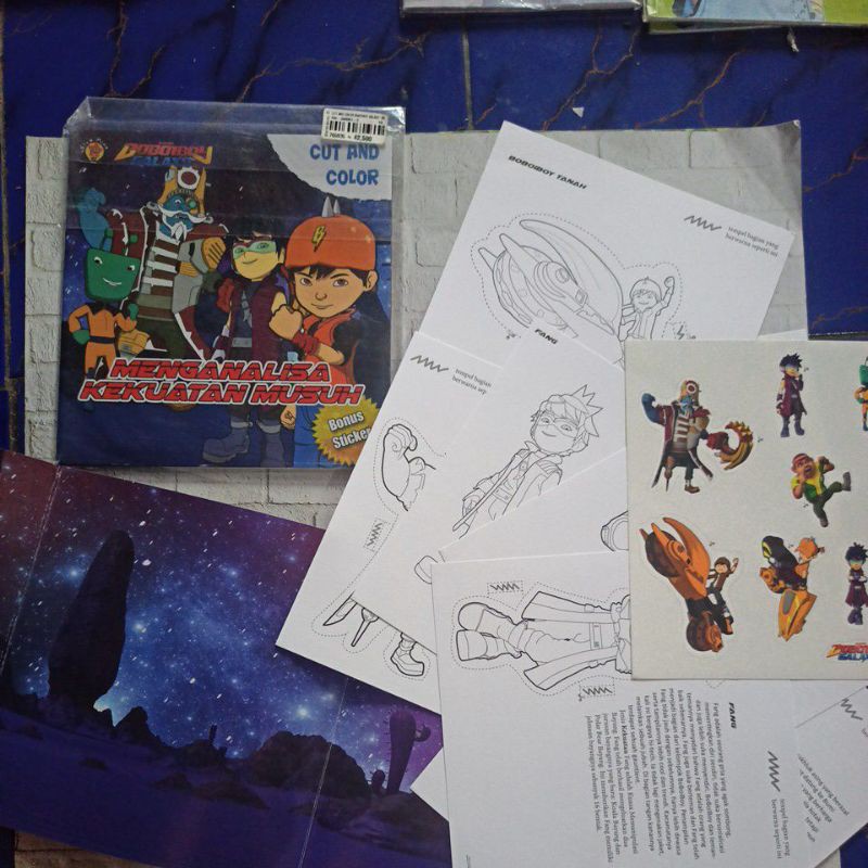 Buku Aktivitas Anak Boboiboy - Stiker Sticker Book - Frames - Coloring Cards - Pop-Up - Cut &amp; Colour
