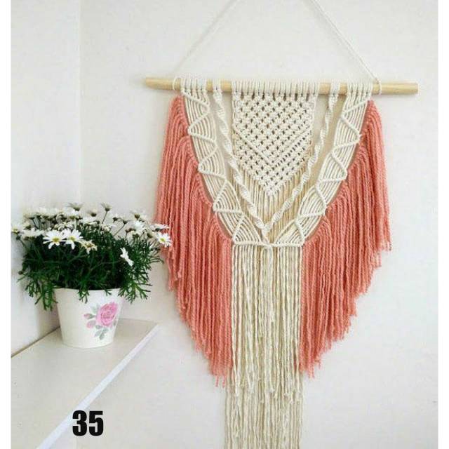 Macrame hiasan dinding rajut tali cotton rope