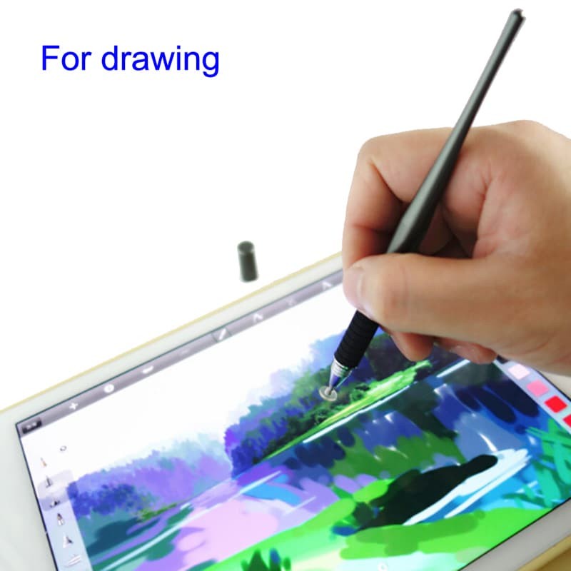 Capacitive Touch Screen Stylus Drawing Pen 2 in 1 - Black