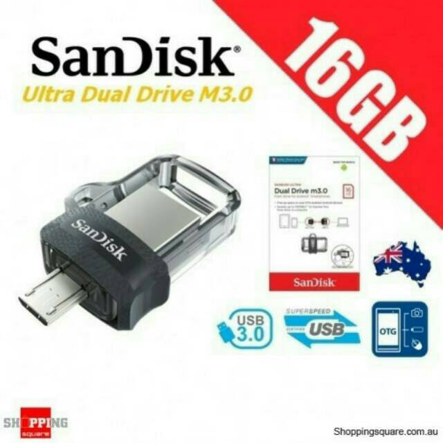 Sandisk Ultra 16GB Dual USB Drive m3.0 - OTG Flash drive NEW